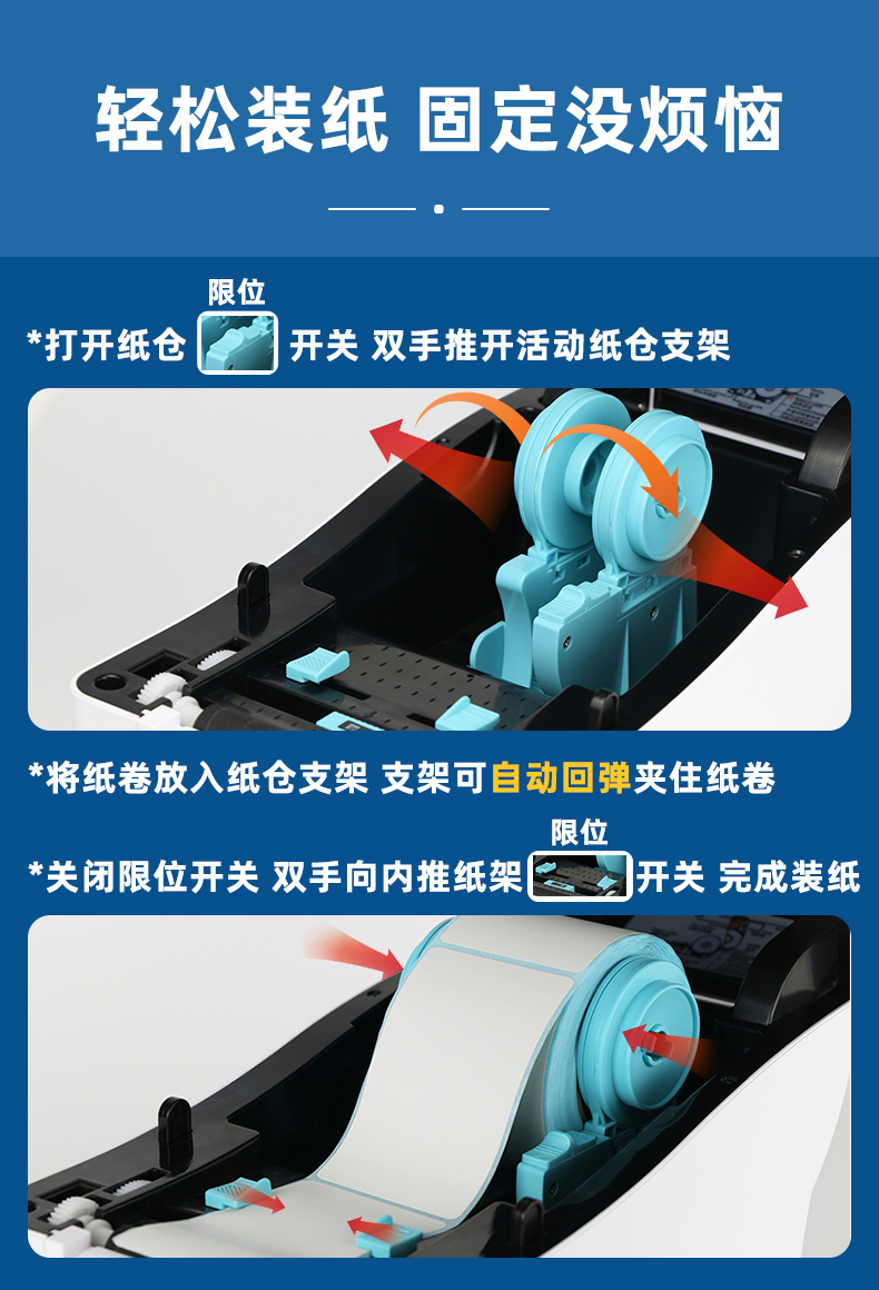 MS-LB401熱轉(zhuǎn)印腕帶標簽機裝紙展示